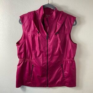 Chico’s Pink Golf Hooded Vest Sz 2 (L)